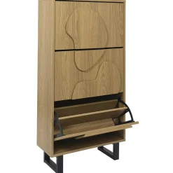 Meuble à chaussures Calypso marron/noir - 60x24x115 cm