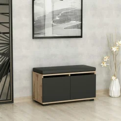 Meuble à chaussures Drago noyer noir - 80x42x35 cm