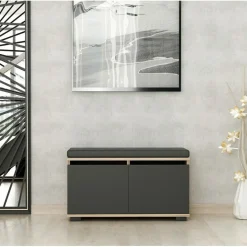 Meuble à chaussures Drago noyer noir - 80x42x35 cm