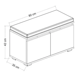 Meuble à chaussures Drago noyer noir - 80x42x35 cm