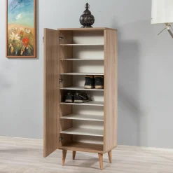 Meuble à chaussures Filinta multicolore - 50x128x38 cm