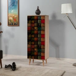 Meuble à chaussures Filinta multicolore - 50x128x38 cm