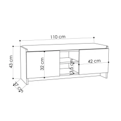 Meuble à chaussures zulla naturel - 37x110x43 cm
