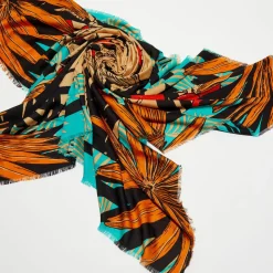 Mini Foulard Palm Lady turquoise - 54x54 cm