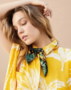 Mini Foulard Palmlady_Mini safran - 54x54 cm