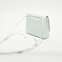 Mini sac bandoulière en Cuir nappa Intrecciato l'or des glaciers - 19x15x6 cm