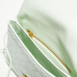 Mini sac bandoulière en Cuir nappa Intrecciato l'or des glaciers - 19x15x6 cm