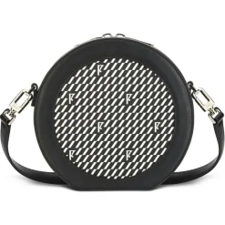 Mini Sac en Toile enduite & Cuir Medoc noir/blanc - 13x13x5.5 cm