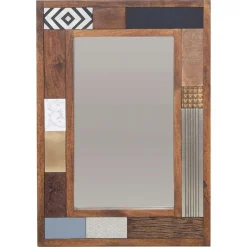 Miroir peau de vache bois sculpté manguier terranova marron - 100x4x70 cm