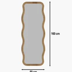 Miroir sur pieds Aror naturel - 50x160x2.2 cm