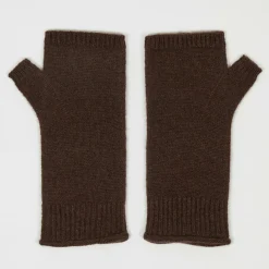 Mitaines 100% Cachemire poignets en côtes Mindy brownie