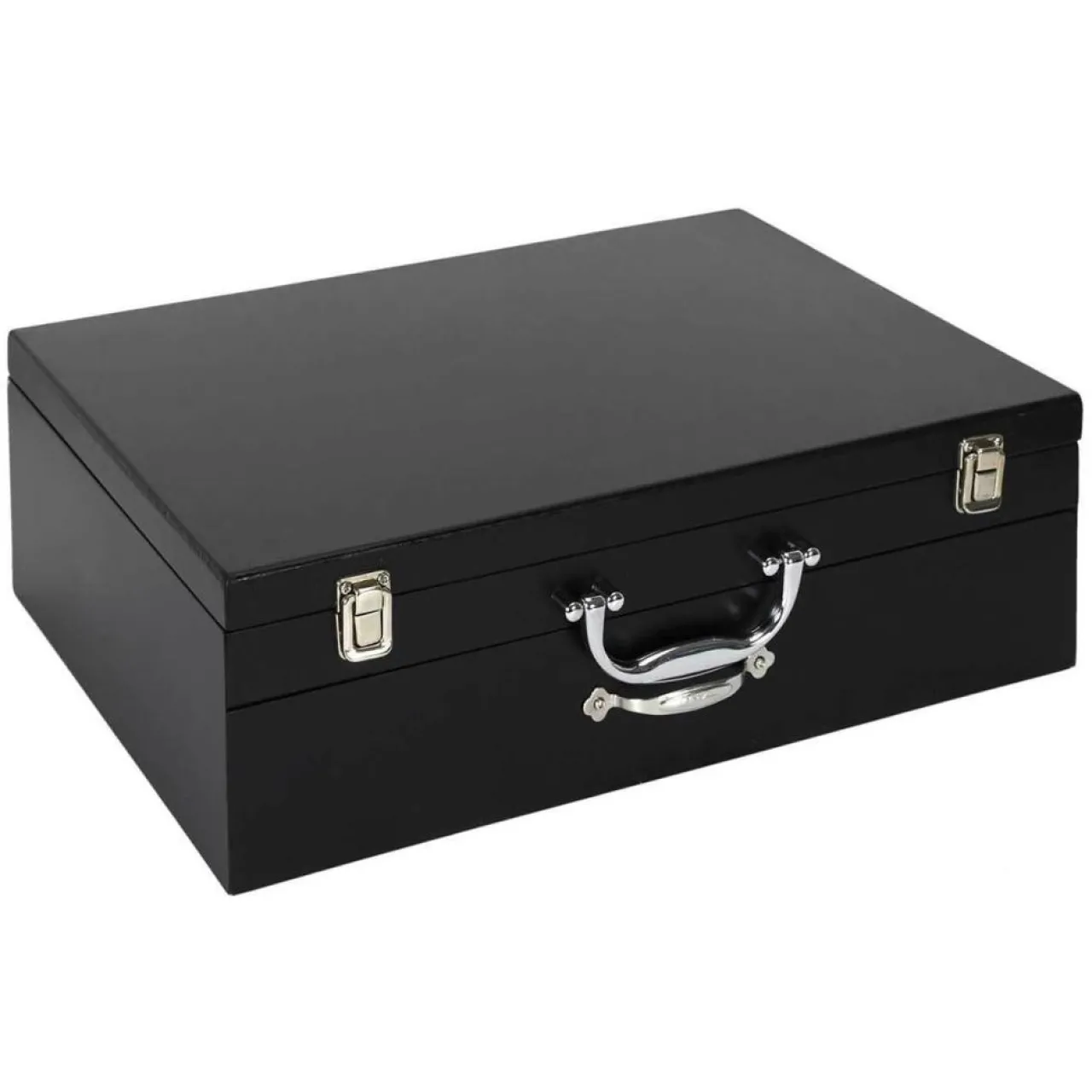 Ménagère avec coffret en bois & tiroir noire - 84 pièces