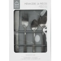 Ménagère noire - 16 pièces