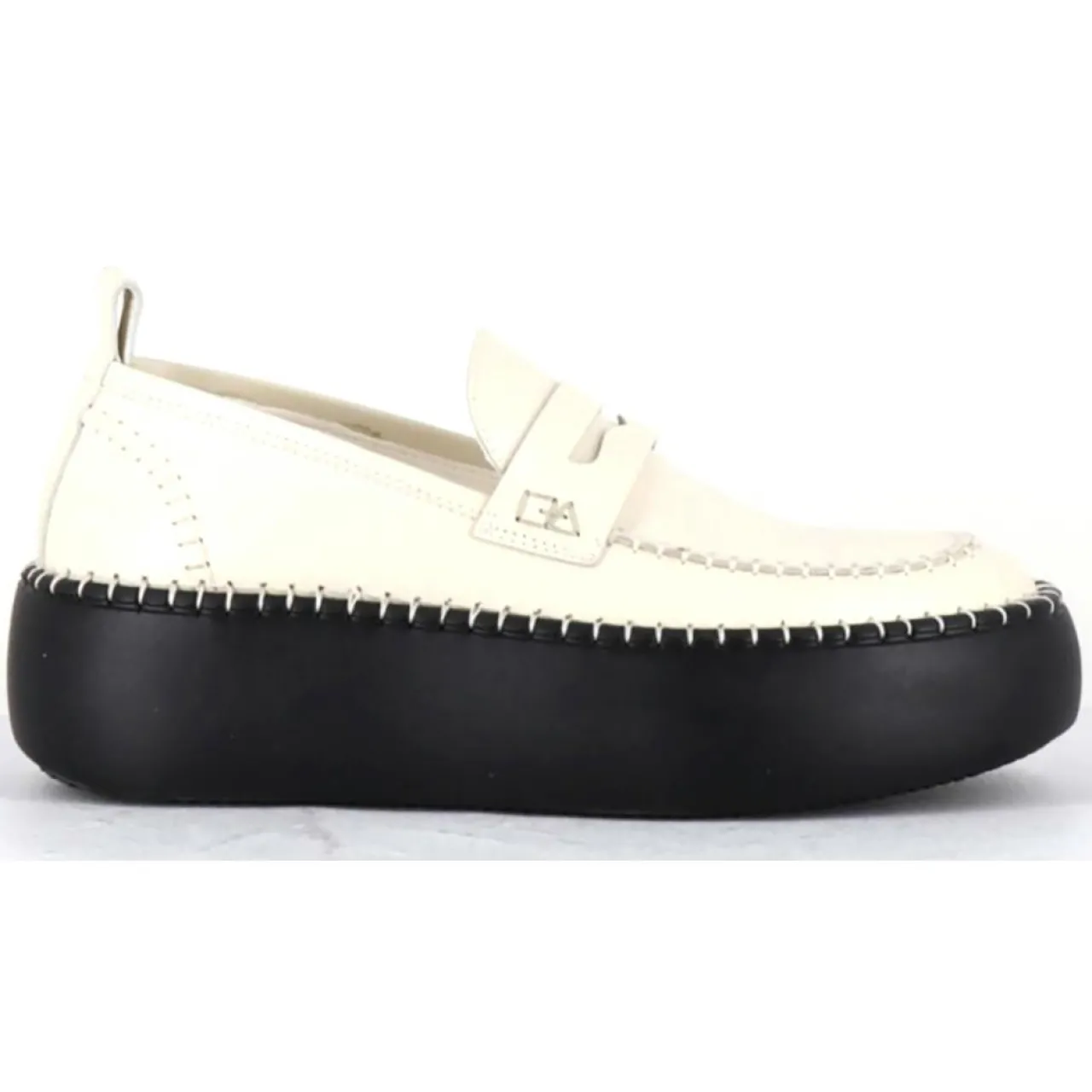 Mocassins en Cuir blancs - Talon 5 cm