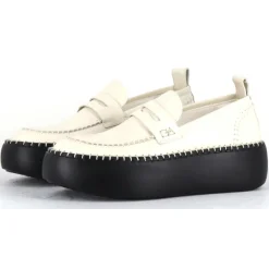 Mocassins en Cuir blancs - Talon 5 cm