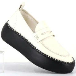 Mocassins en Cuir blancs - Talon 5 cm
