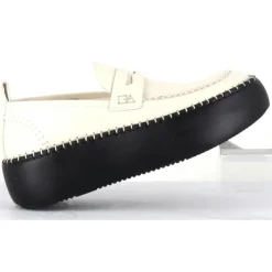 Mocassins en Cuir blancs - Talon 5 cm
