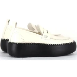Mocassins en Cuir blancs - Talon 5 cm