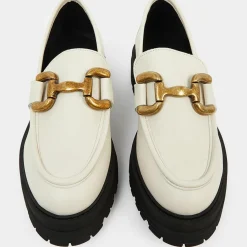 Mocassins en Cuir boucle beiges - Talon 5 cm