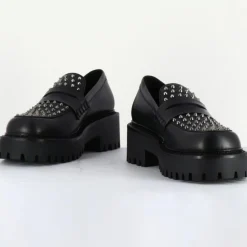 Mocassins en Cuir noirs - Talon 5 cm