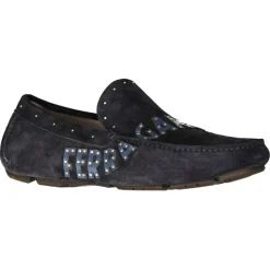 Mocassins en Velours de Cuir Andren marine