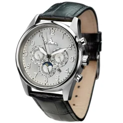Montre automatique Homme en Cuir Athen noir/argenté