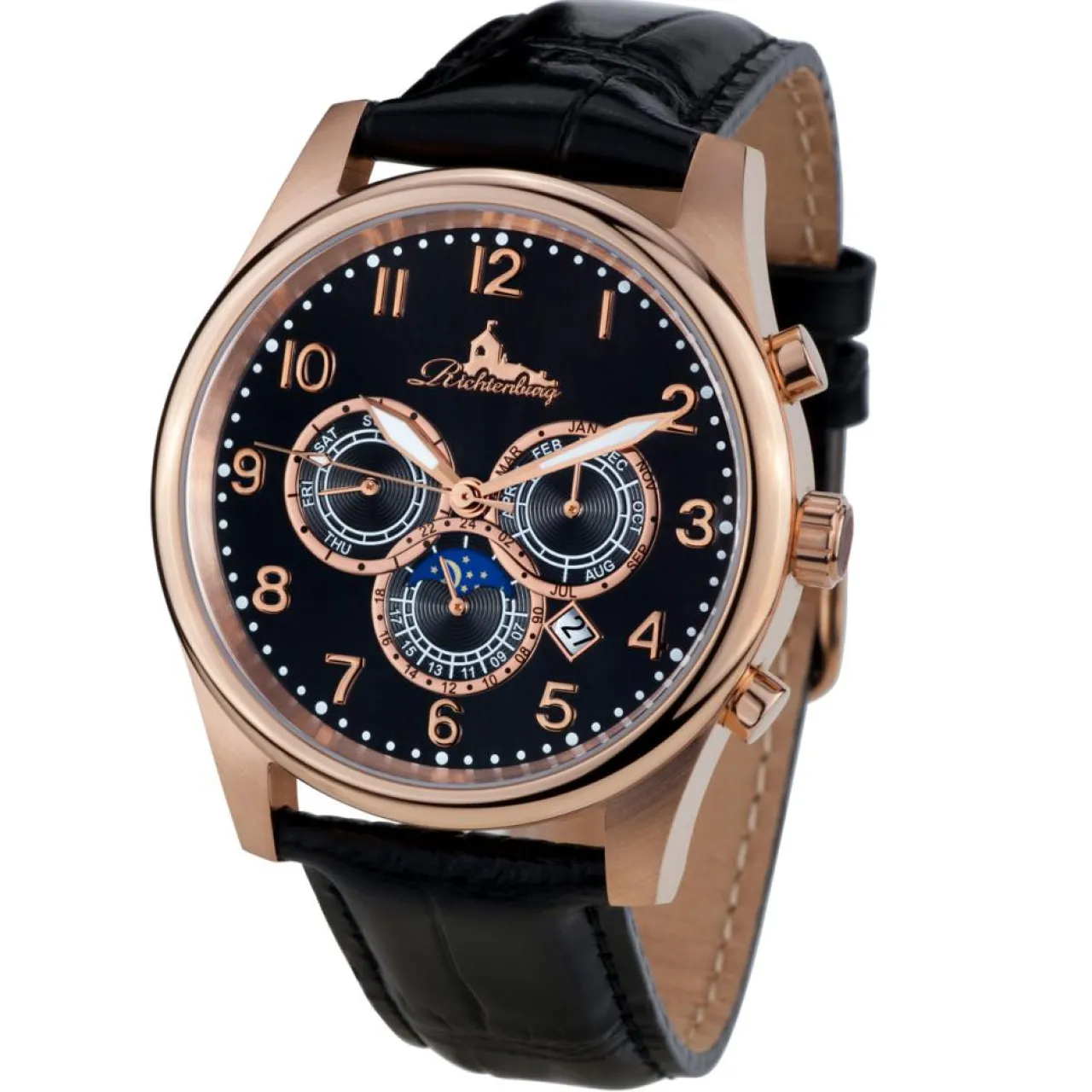 Montre automatique Homme en Cuir Athen noire