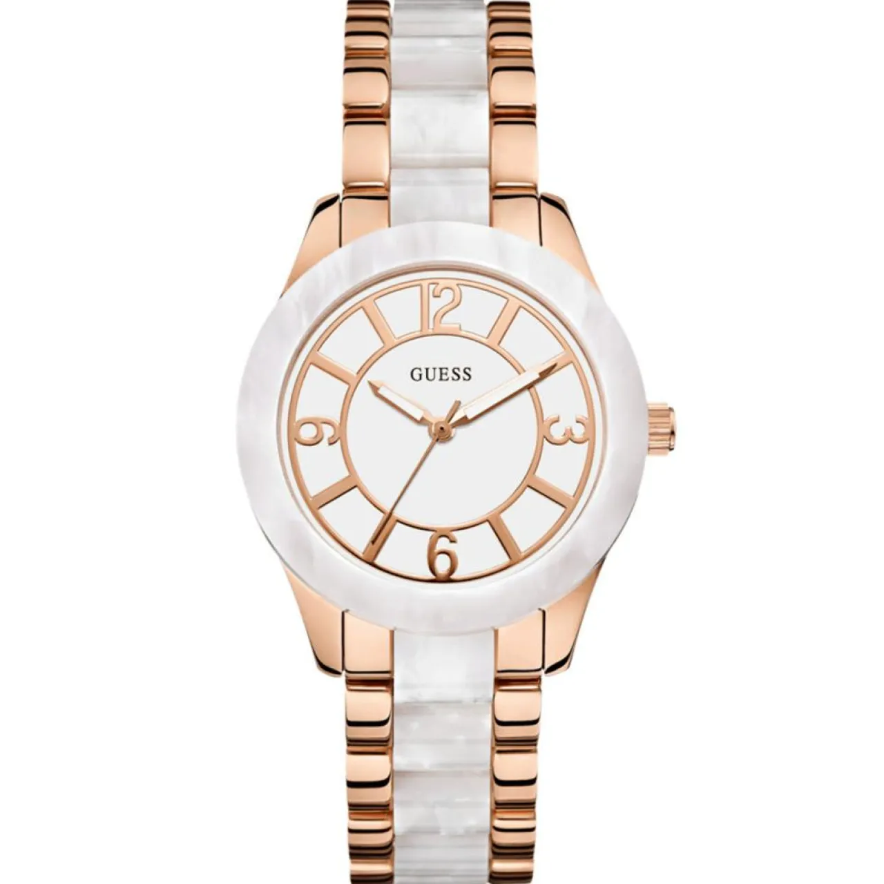 Montre Femme en Acier & Polycarbonate rose doré/nacré