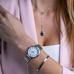 Montre Femme en Acier Grand argentée