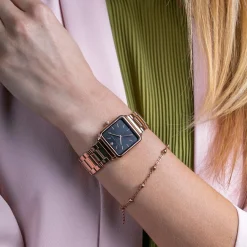 Montre Femme en Acier Night Plaza rose doré