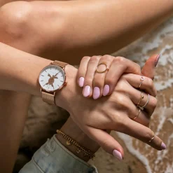 Montre Femme en Acier Rose Turtle rose doré