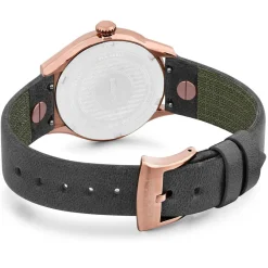 Montre Femme en Cuir & cristaux Swarovski Adria gris foncé