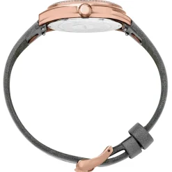 Montre Femme en Cuir & cristaux Swarovski Adria gris foncé