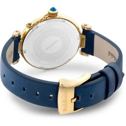 Montre Femme en Cuir & cristaux Swarovski Dona bleue