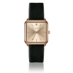 Montre Femme Gold Plaza en Cuir noire
