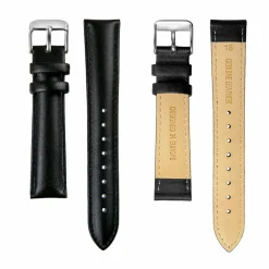 Montre Femme Grand Blanc en Cuir noire