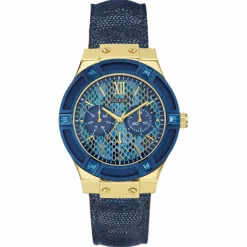 Montre Femme Jet Setter en Cuir & Synthétique bleue