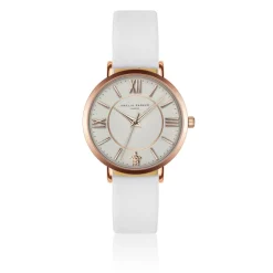 Montre Femme Petite Classique en Cuir blanche