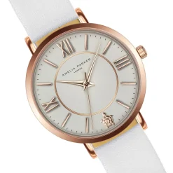 Montre Femme Petite Classique en Cuir blanche