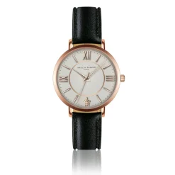 Montre Femme Petite Classique en Cuir noire