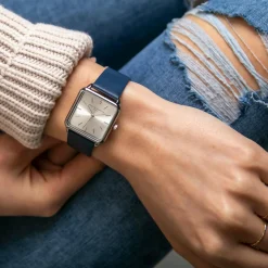 Montre Femme Plaza en Cuir bleu foncé