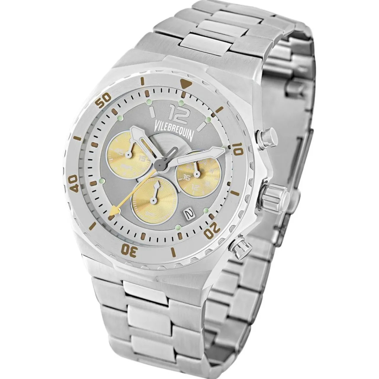 Montre Homme en Acier Chronographe argentée