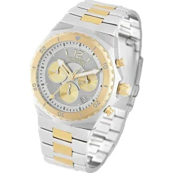 Montre Homme en Acier Chronographe argenté/doré