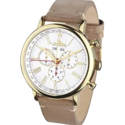 Montre Homme en Cuir Burbank marron/doré