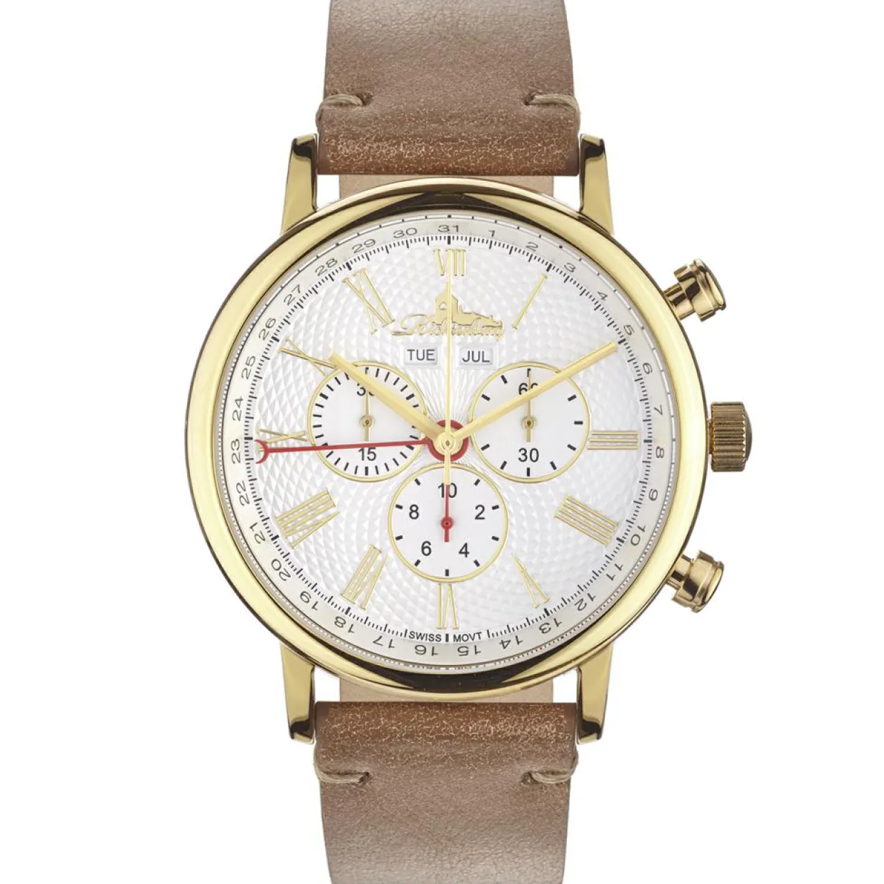 Montre Homme en Cuir Burbank marron/doré