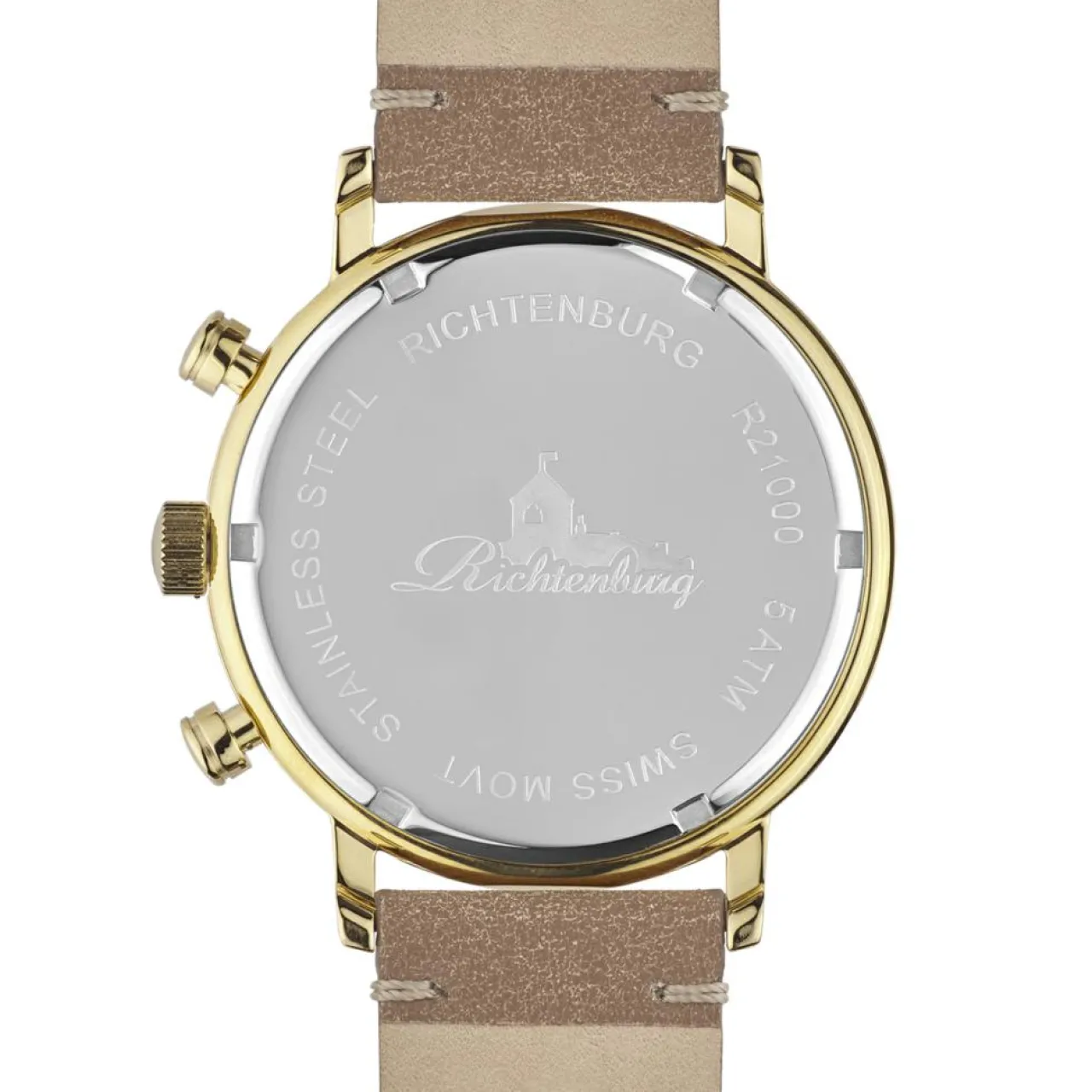 Montre Homme en Cuir Burbank marron/doré