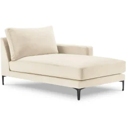 Méridienne Velours Droite Venus beige clair - 160x104x90 cm