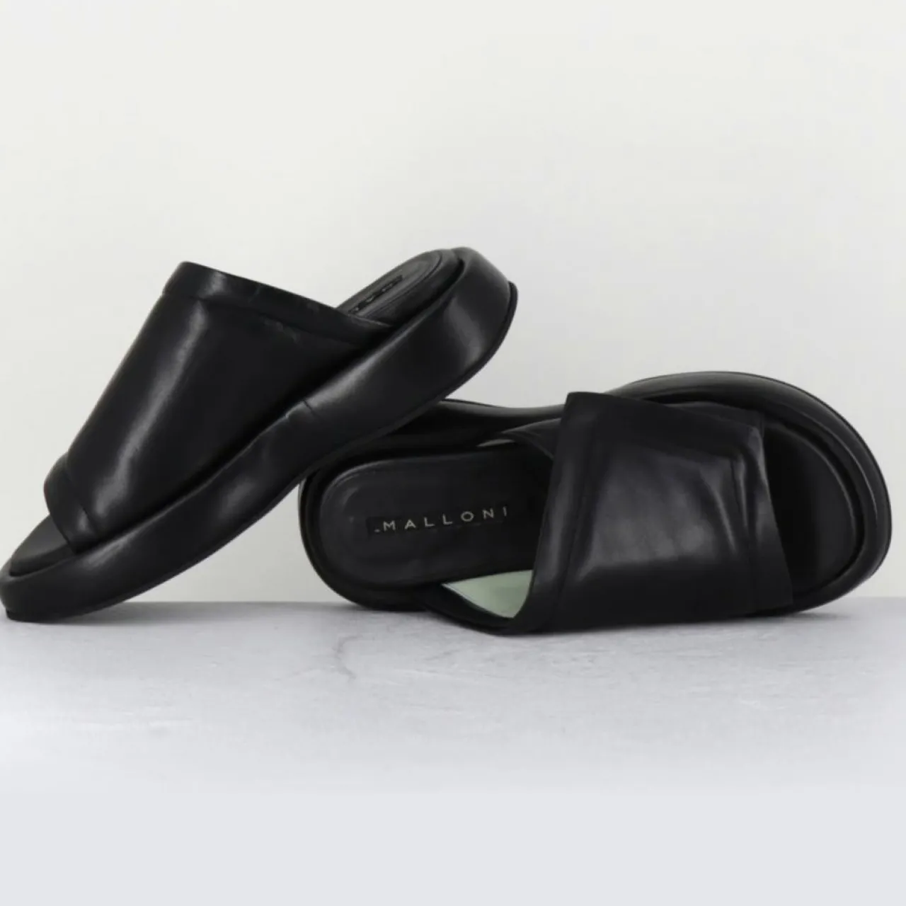 Mules en Cuir Rombo noires