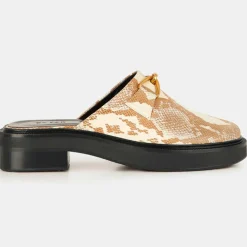 Mules en Cuir Sabot beige