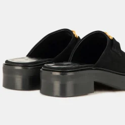 Mules en Cuir sabot noires